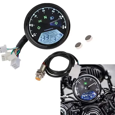 LCD Digital Motorcycle Odometer 12000RPM Speedometer Gear Tachometer Universal • $38.12