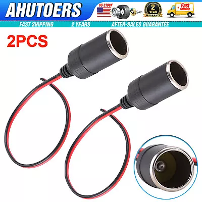 2PCS Car Cigarette Lighter Charger Cable Connector Adapter Female Socket Plug • $4.20