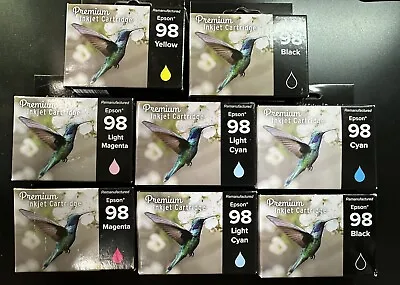 Epson 98 Premium Inkjet Cartridges Lot Of 8 Variety Of Colors And Dates • $24