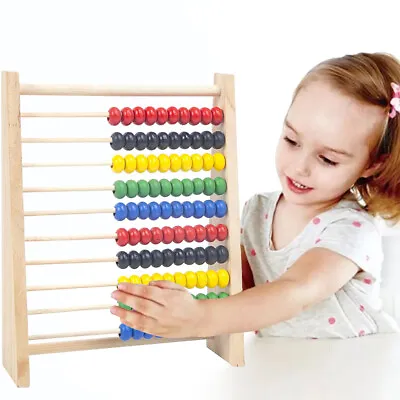 Wooden Abacus Child Math Educational Learning Toy Calculat Bead Counting Gifts • £4.09