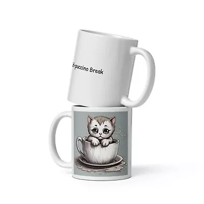 Cat-puccino | Funny Mug | Cat Lover Gift | Cat Mug | Coffee Mug | 11 Oz/325 Ml • $18