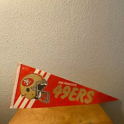 San Francisco 49ers NFL Vintage 90's Football Pennant Flag (red White Gold) • $13.99