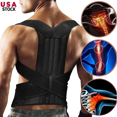 Adjustable Posture Corrector Low Back Support Shoulder Brace Belt For Men Women • $10.25