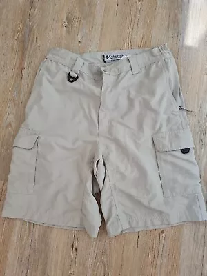 Columbia Omni Dry Cargo Shorts Size S  Cream Beige Walking Safari Mens  • £29.99