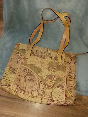 Allan Edward Vintage World Map Tote Handbag Purse - Large 16  X 12  • $34.36