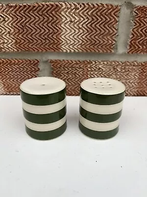 T G Green Cornishware Salt & Pepper Pots Shakers - Adder Green - Rare • £40