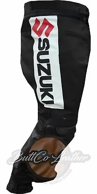 SUZUKI Mens Motorbike Racing Leather Trosuer Biker Motorcycle Leather Pants • $169.99