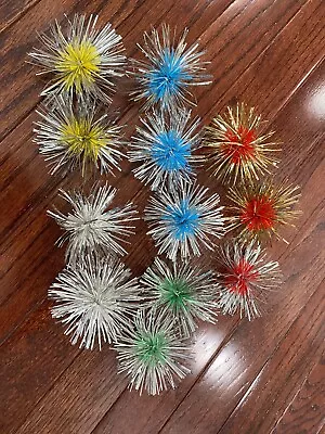 Great Vintage Tinsel Starbursts Various Colors (1 Lot Of 12) • $52.99