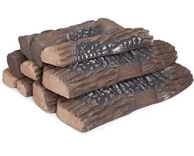 Gas Fireplace Logs 10Piece Ceramic Logs For Fireplace And Fire Pit Ventless/Vent • $64