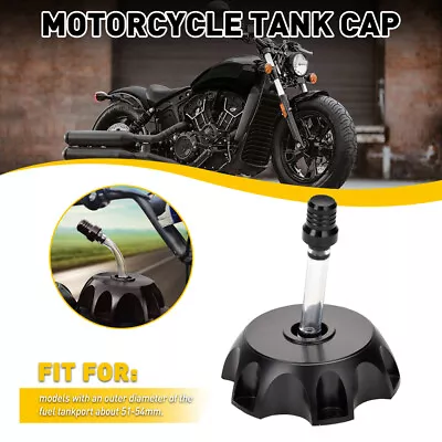 49mm Motorcycle Aluminum Petrol Fuel Gas Tank Cap Cover With Breather Pipe EOA • $12.99