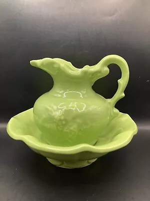 McCoy Pottery Pitcher And Bowl Lime Green Vintage • $20