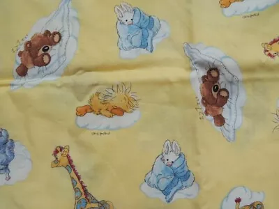 VTG 2006 LITTLE SUZY'S ZOO Fabric 36  X 44 Children Baby Nursery Cotton Yellow • $9.90