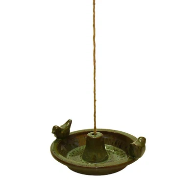 £26.45 • Buy Fallen Fruits Hanging Ceramic Bird Bath Green