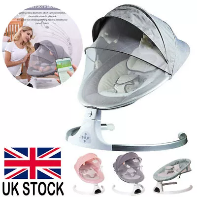 Electric Baby Swing Infant Cradle Bouncer Rocker Chair Bluetooth Soft Music Toy • £69.90