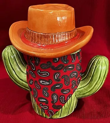 Cowboy Cactus Cookie Jar Outlaw Western • $39.99