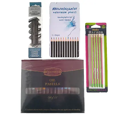 Artist Winsor Charcoal Boldmere Oil Pastels Watercolour Pencils & HB Pencils • £18