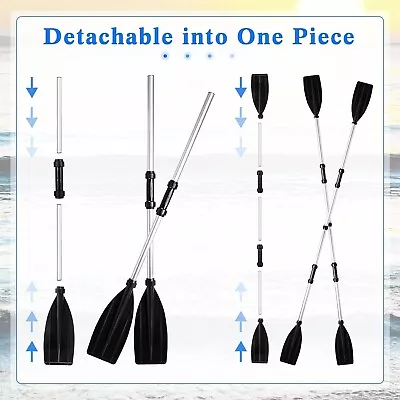 4 Piece Boat Oars Kayak Paddles Alluminum Alloy Boat Accesories • $35.99