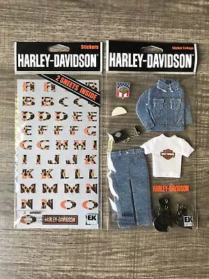 Harley Davidson EK Success  Lot X2 New Flat Stickers Scrapbook Mix Motorcycle • $10.39