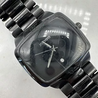 Nixon THE PLAYER Wrist Watch Scratched Black On Black - NEW BATTERY • $39.99