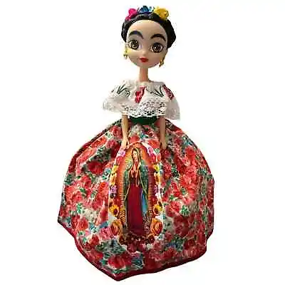 Mexican Doll Virgen Maria Dress/frida Kahlo/hispanic Doll/ Flowers Dress • $20