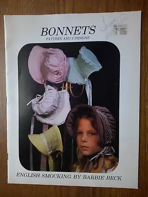 Vintage BONNETS English Smocking By Barbie Beck BABY/TODDLER Patterns Designs • $10