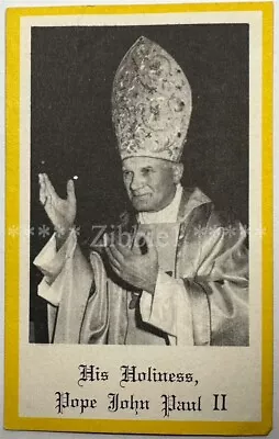 His Holiness Pope John Paul II Vintage 1978 Holy Devotional Prayer Card. • $6
