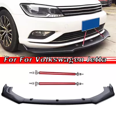 Front Bumper Lip Splitter Spoiler Body Kit + Strut Rods For VW Volkswagen Passat • $89.11