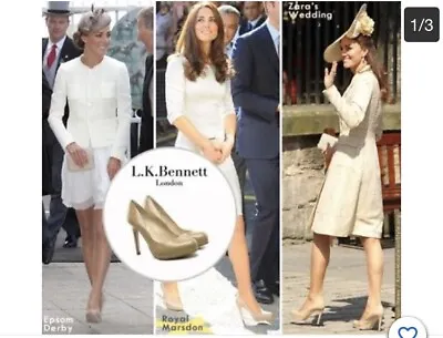 £75 • Buy Lk Bennett Size 37, Uk 4 Sledge Beige Heels, As Seen On Duchess, Fab