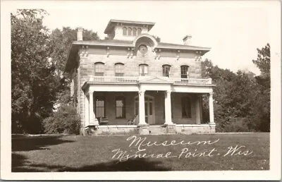 MINERAL POINT Wisconsin Real Photo RPPC Postcard  MUSEUM  House View C1950s • $4.80