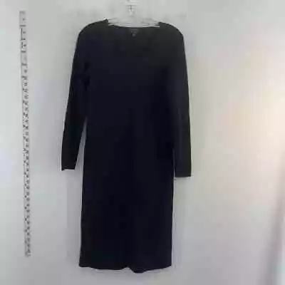 Talbots Black Pure Merino Wool Knit Long Sleeve Sweater Dress Size S Petite Long • $60