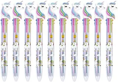 12 Multicolor Ballpoint Pen Retractable Gel Pen Unicorn Shuttle Pens Liquid Ink  • $21.99