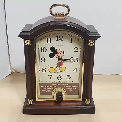 SEIKO - Vintage 1990's Mantle Piece Mickey Mouse Musical Clock Disney Alarm  • $74.95