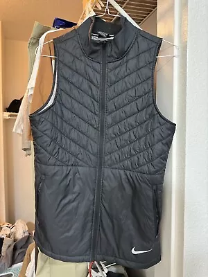 Mens Nike Aerolayer Full-Zip Thermal Running Jacket Vest Size Adult Medium Black • $40