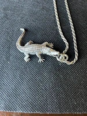 Vintage University Of Florida Sterling Silver Gator Necklace 43.2 G • $285