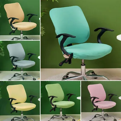 Stretch Office Chair Covers Split Armchair Seat Backrest Slipcovers Protector • $5.49