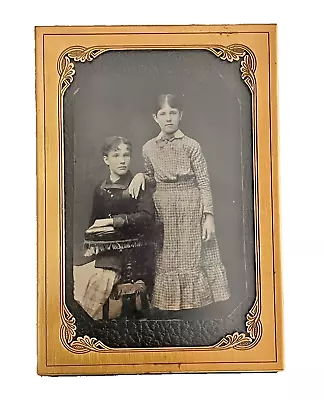 Vintage Mw Carr Solid Brass Picture Frame~antique Tintype Photo~2 Sisters~estate • $25