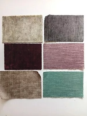 Suede/Velvet Mixed Upholstery Fabric Swatches Bundle For Craft X6 Pieces • £2.90