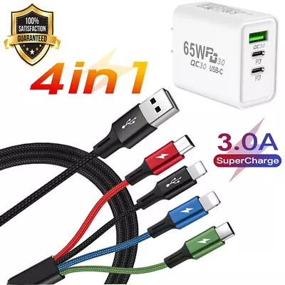 4 In1 Multi USB Fast Charging Cable For IPhone/Samsung/Type C/Micro • $8.99
