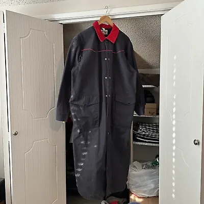 Saddlesmith Outfitters By Action Thick Navy Blue Canvas Duster Ranch Coat USA • $60