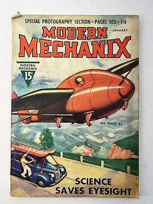 Modern Mechanix & Inventions Magazine Jan 1935 Machines - Plans - Projects • $8.95