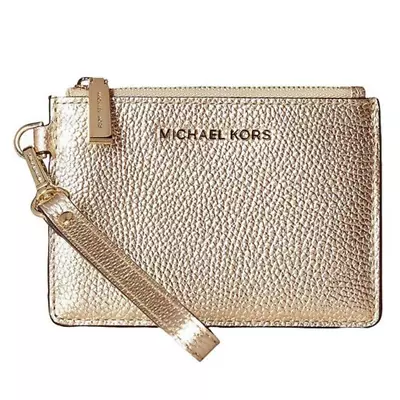 Michael Kors Jet Set Metallic Gold Removable Wristlet Strap Credit Card Wallet  • $35