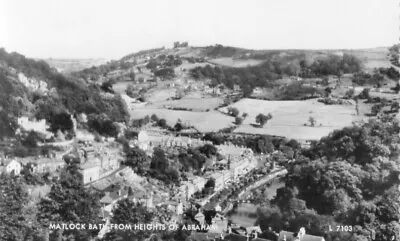 'Matlock Bath' From The Heights Of Abraham: Scarce B & W Postcard Valentines.  • £3