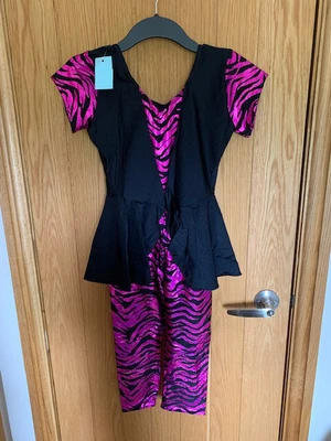 £25 • Buy 2 X Pink Black Jacket Catsuit Modern Jazz Tap Unitard Dance Costume AM Duets