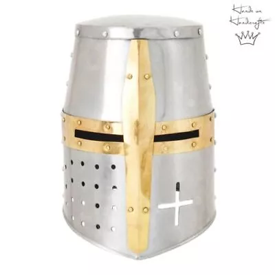Medieval Knight Armor Crusader Templar X-Mark Steel  Cross Helmet LARP Replica • $141.76