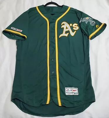 AUTHENTIC MAJESTIC  52 2XL OAKLAND A'S GREEN ON FIELD CLUBHOUSE Jersey • $227.93