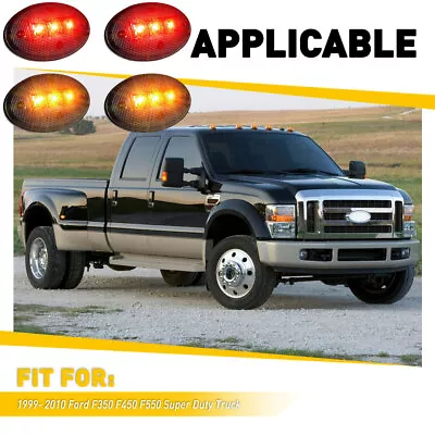 4x Bed LED Light Kit For 1999-2010 F350 Ford Amber/Red Side Fender Marker Dually • $12.87