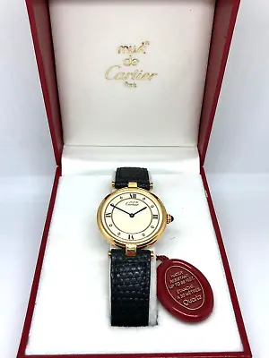 BEAUTIFUL MUST DE CARTIER Ref. 048072 Cal. 690  QUARTZ MEN 80s VERMEIL 925 • $1500