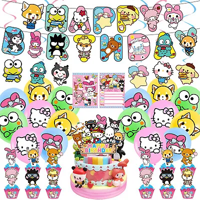 Keroppi Hello Kitty Birthday Party Supplies Banner Balloons Cake Topper Decor AU • $14.98