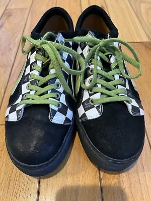 FLUEVOG SHOES LOPRO FAKIE LACE-UP SNEAKER WITH SWIRL & CHECKERS MENs SIZE 11 US • $280