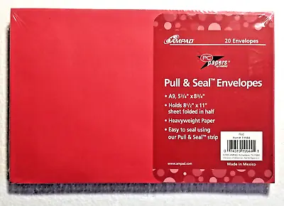 RED Pull & Seal Envelopes A9 5.75  X 8.75  Ampad 20 Count Pack NEW SEALED • $15.99